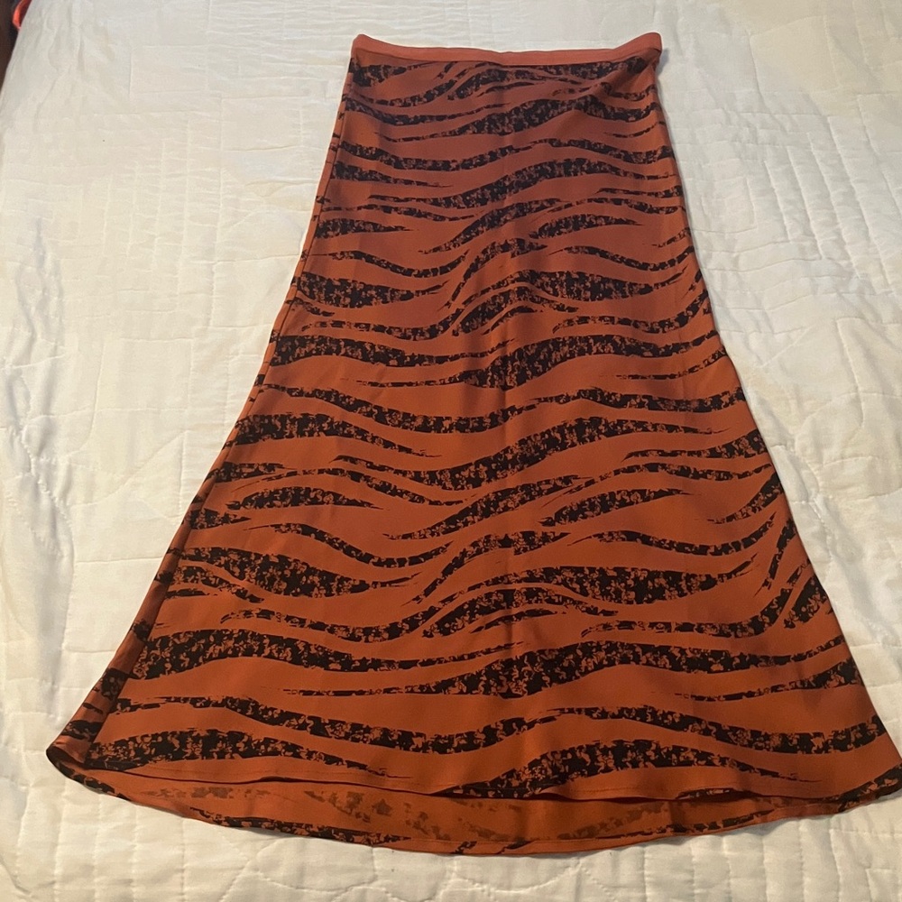 Anine Bing Zebra Print Silk Skirt
